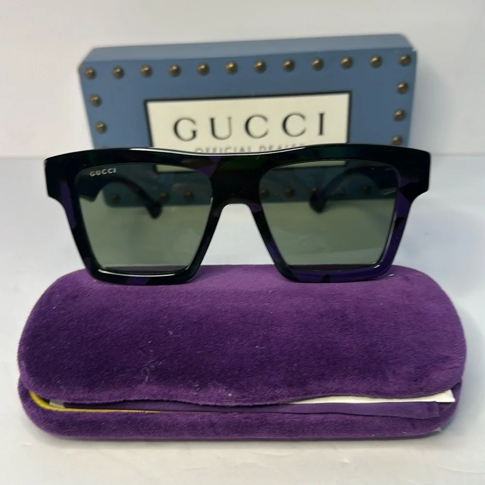 Gucci Men's GG0962Sm Acetate Rectangle Sunglasses